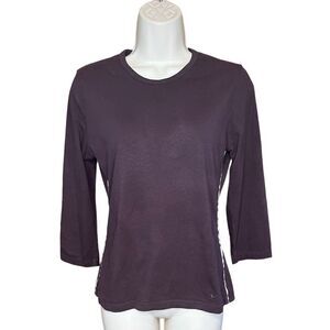 Burberry London Chocolate Brown 3/4 Sleeve T Size Small